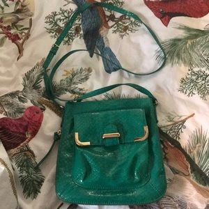 Cute green snakeskin crossbody bag